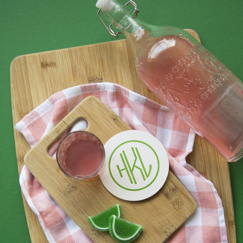 Monogrammed Disposable Letterpress Coasters