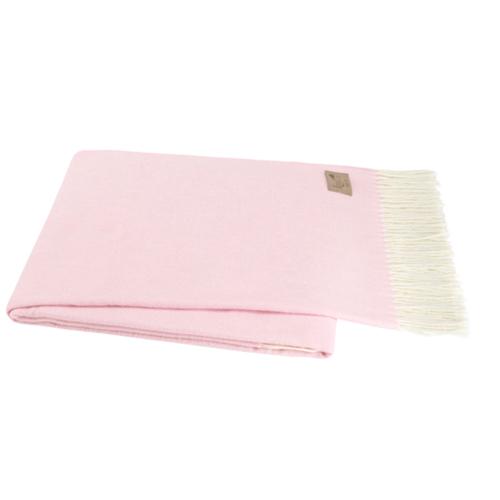 Monogrammed Herringbone Throw Blanket - Cherry Blossom