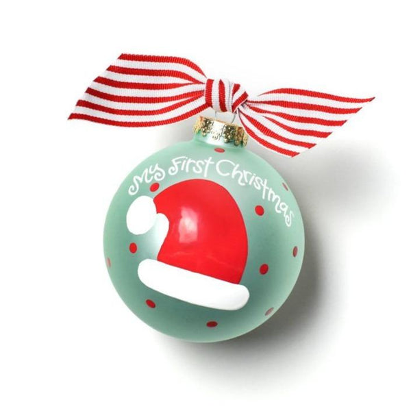 My First Christmas Hat Boy Ornament - Personalize