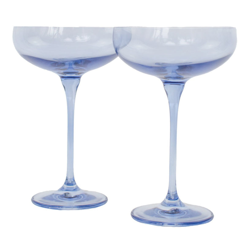 Estelle Colored Cocktail Coupe Glasses - Cobalt Blue