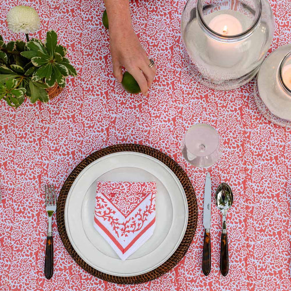 Pomegranate Persimmon Tapestry Tablecloth