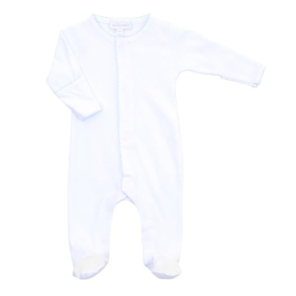 White with Blue Essential Footie
