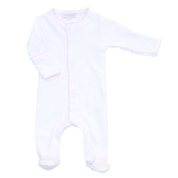 White with Pink Trim Footie