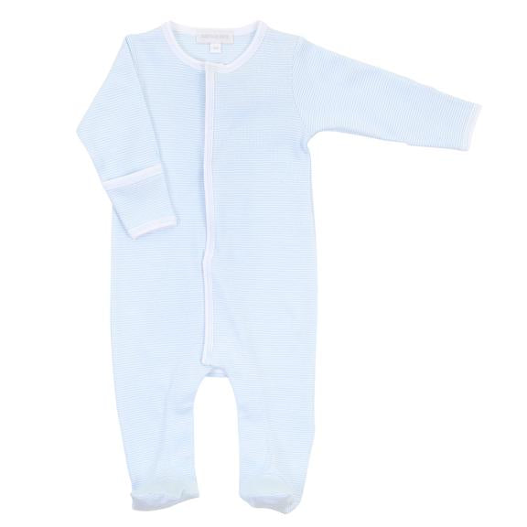 Blue Mini Stripe Footie Magnolia Baby