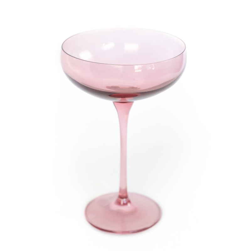 Estelle Colored Cocktail Coupe Glasses - Rose Pink