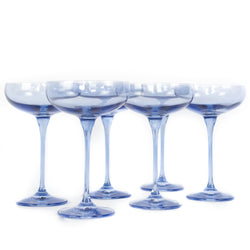Estelle Colored Cocktail Coupe Glasses - Cobalt Blue