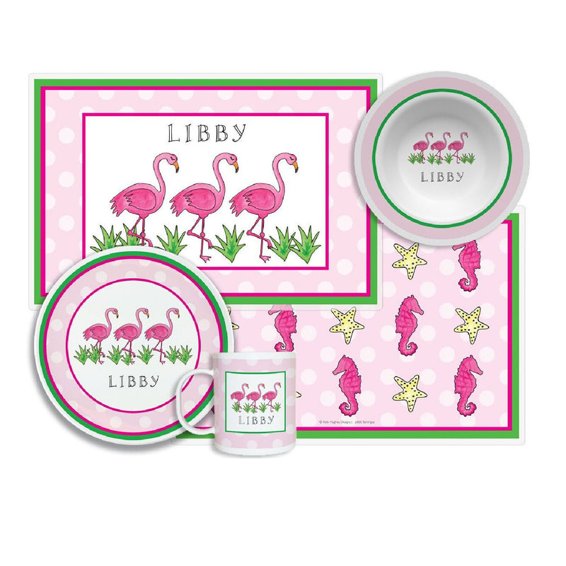 Flamingo Fun Tabletop - 4-piece Set - Personalized