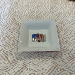 American Flag Square Dish