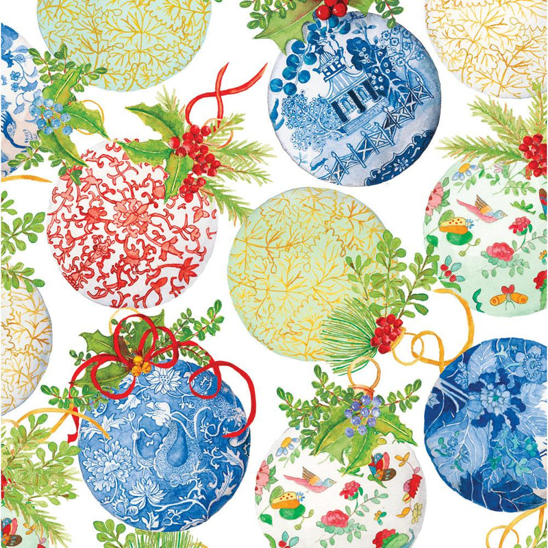 Caspari Porcelain Ornaments Wrapping Paper