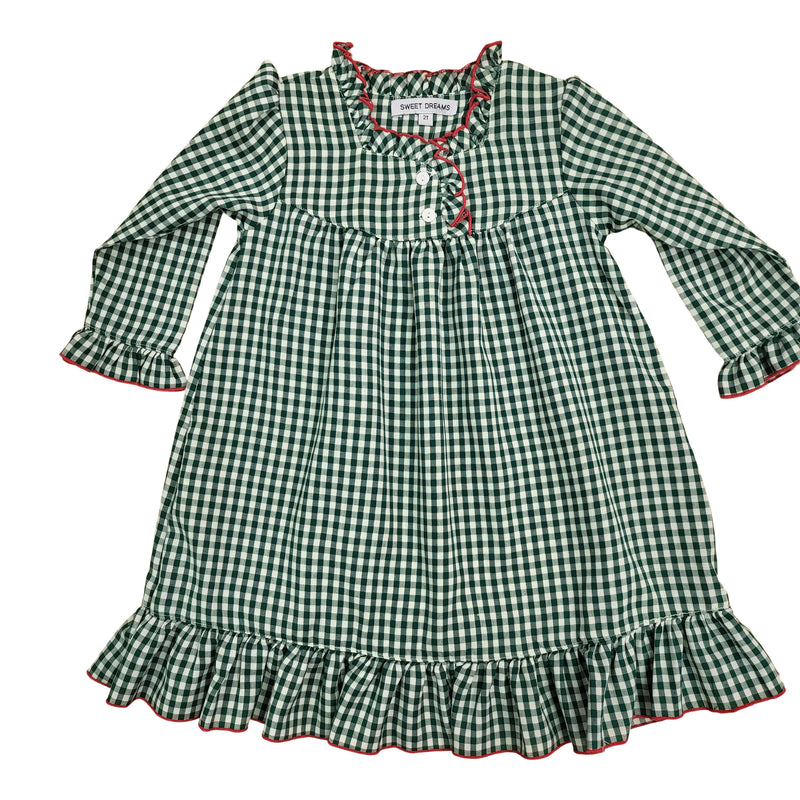 Green Gingham Christmas Nightgown