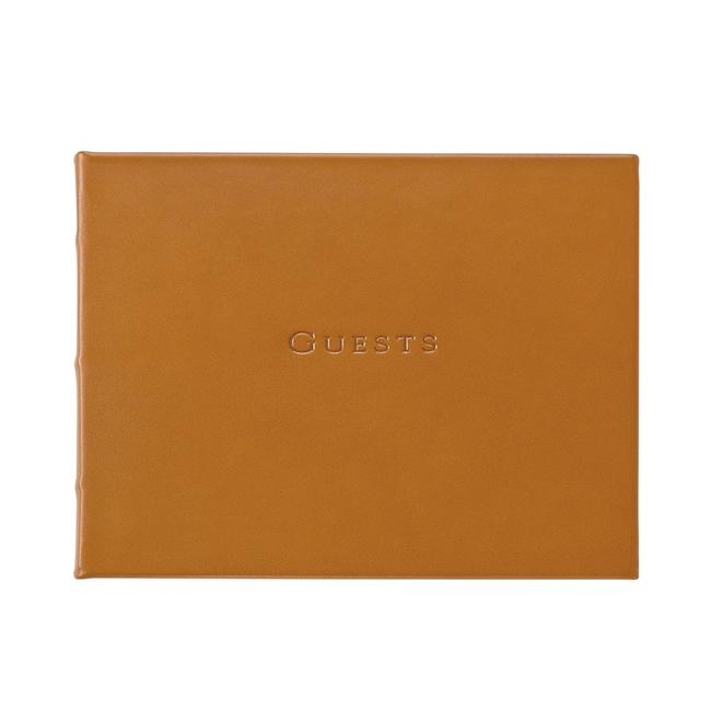 Leather Guest Book - Tan