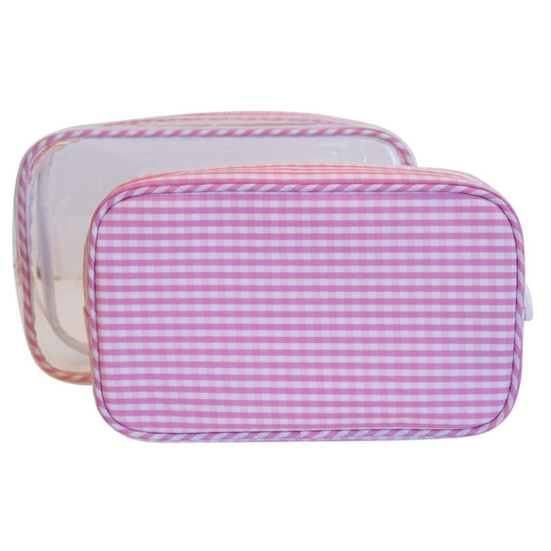 Gingham Clear Duo Case - Pink