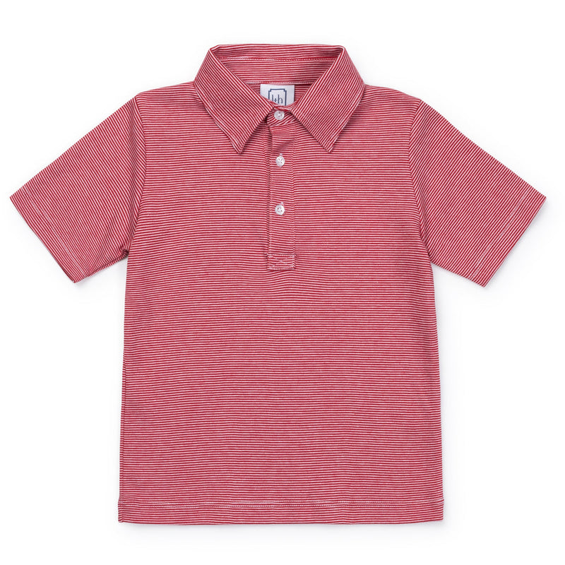 Red Stripes Griffin Polo Shirt - Lila & Hayes