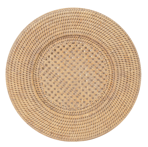 Caspari White Bleached Rattan Charger