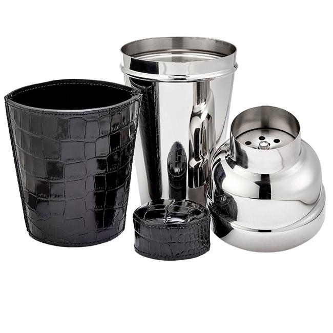 Leather Cocktail Shaker - Black