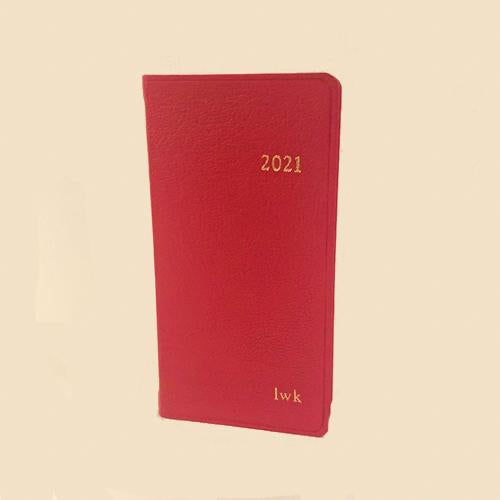 6-inch Pocket Datebook - Red Traditional Leather