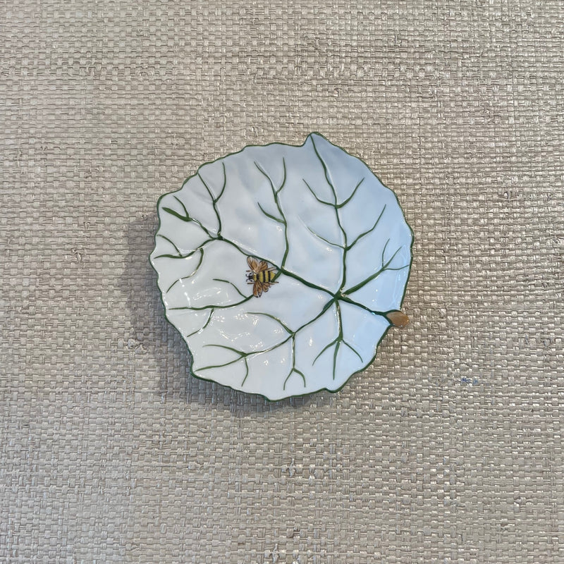 Petite Cabbage Leaf Plate with Bee