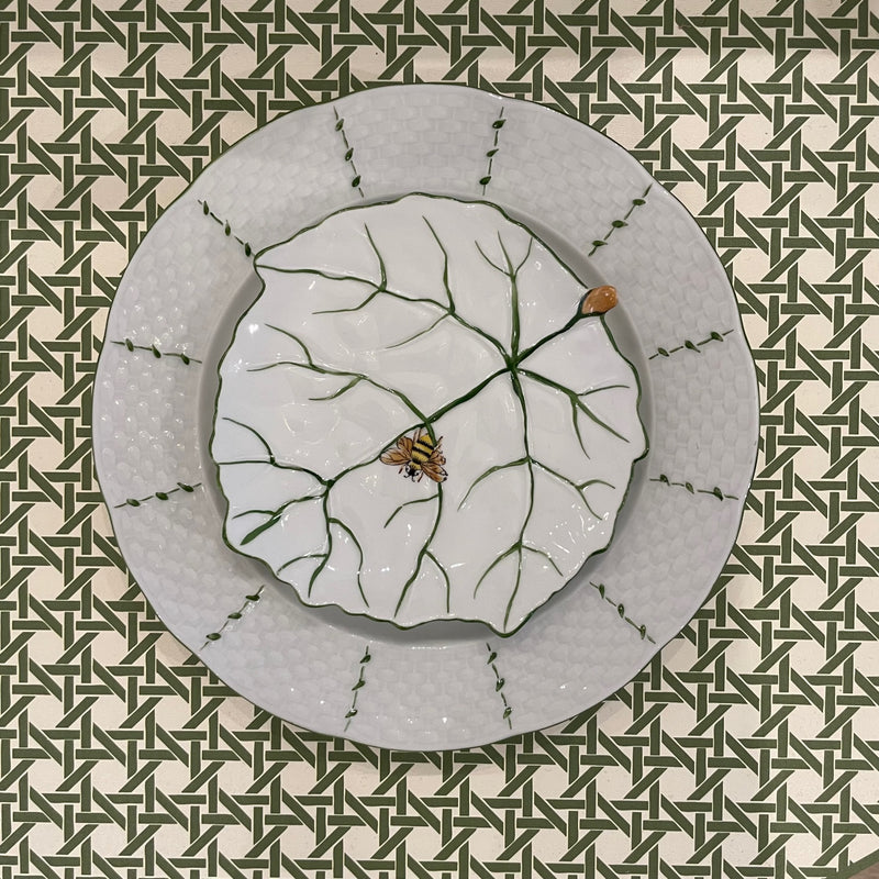 Petite Cabbage Leaf Plate with Bee
