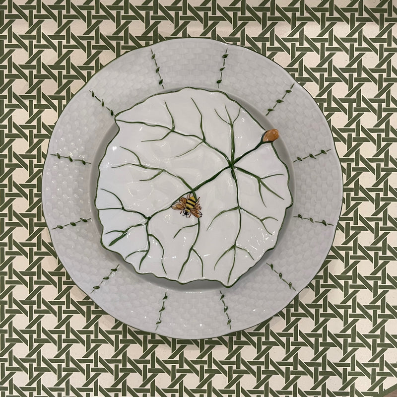 Petite Cabbage Leaf Plate with Bee