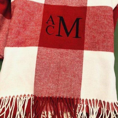 Buffalo Check Throw Blanket -Monogrammed