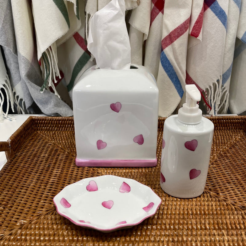 Pink Hearts Tissue Box Cover