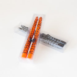 Spider Taper Candles - Orange & Black