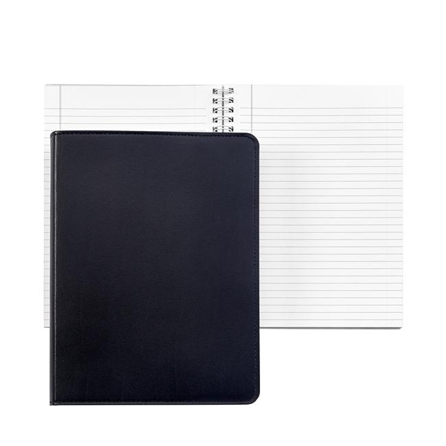 9-inch Wire-O Notebook, Black Leather
