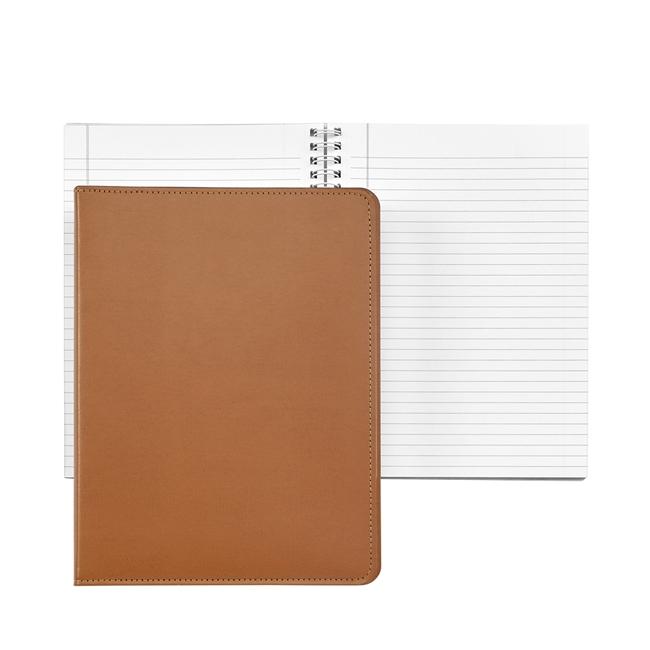 9-inch Wire-O Notebook, Tan Leather