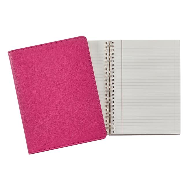 9-inch Wire-O Notebook, Pink Leather