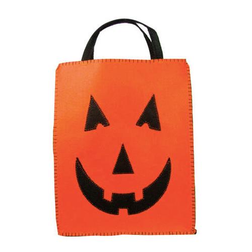 Personalized Trick or Treat Felt Bags - Jack o Lantern