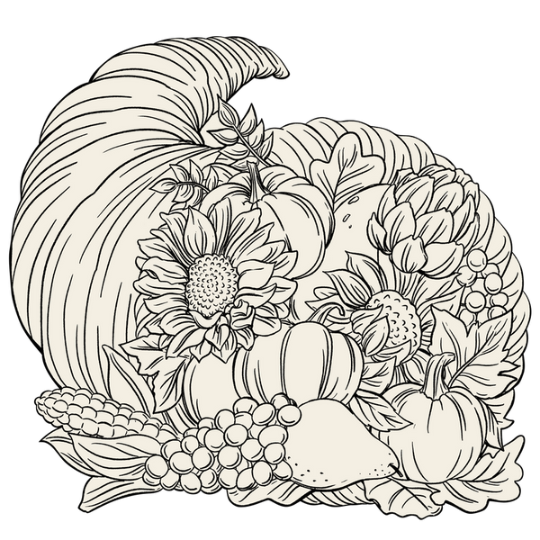 Hester and Cook Cornucopia Coloring Paper Placemats