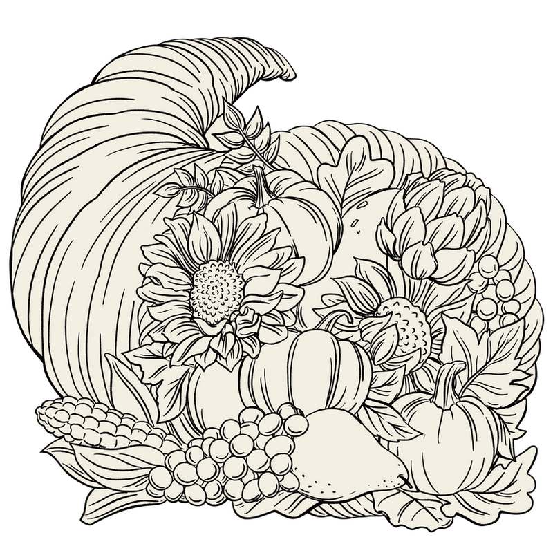 Cornucopia Coloring Paper Placemats – The Monogrammed Home