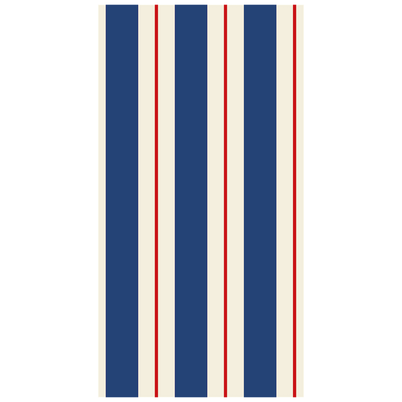 Hester & Cook Navy & Red Stripe Paper Guest Towels