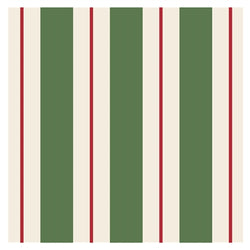 Hester Cook Green & Red Stripe Paper Cocktail Napkins