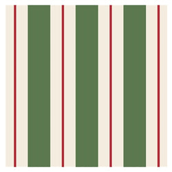 Hester Cook Green & Red Stripe Paper Cocktail Napkins