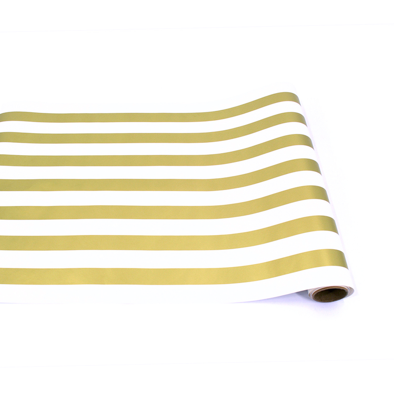 Gold Stripe Paper Table Runner
