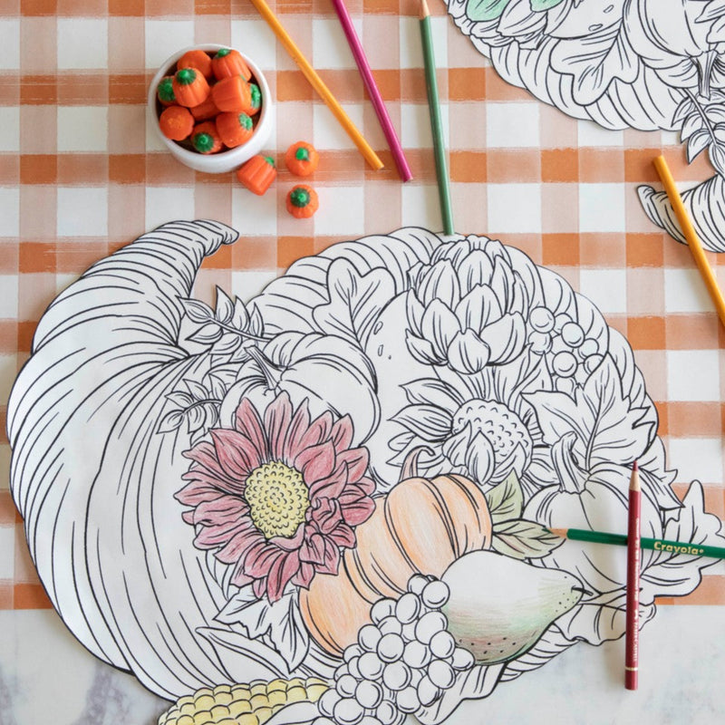 Hester and Cook Cornucopia Coloring Paper Placemats