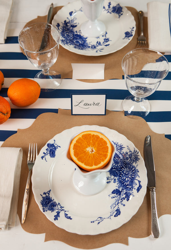Hester & Cook Navy Stripe Paper Table Runner
