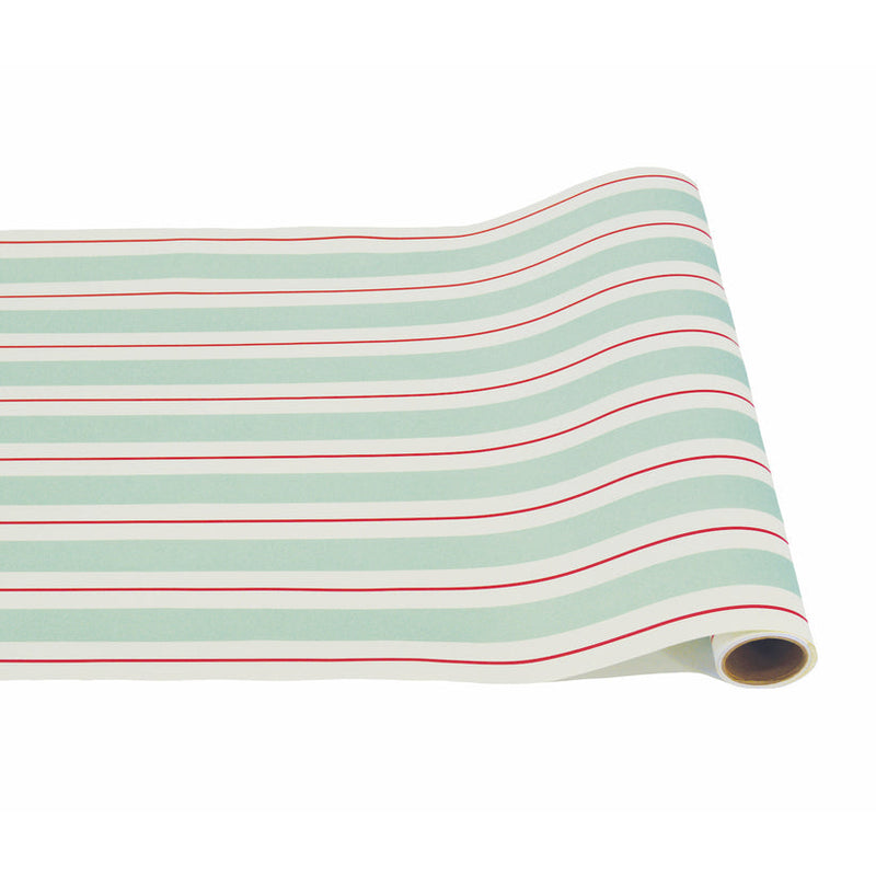 Hester Cook Seafoam & Red Awning Stripe Paper Table Runner