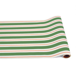 Green & Red Awning Stripe Paper Table Runner - Hester Cook