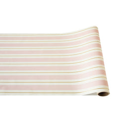 Hester & Cook Pink & Gold Stripe Paper Table Runner