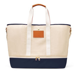 Lara Coated Canvas Jumbo Shoe Tote - Navy