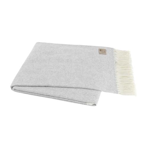 Monogrammed Herringbone Throw Blanket - Light Gray