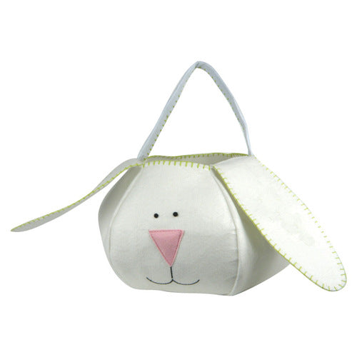 Loppy Eared Easter Bunny Basket White