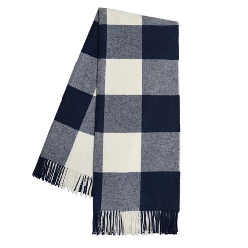 Buffalo Check Throw Blanket - Monogrammable - Navy