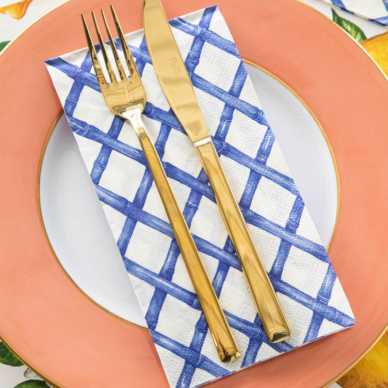 Hester & Cook Blue Lattice Paper Guest Towels