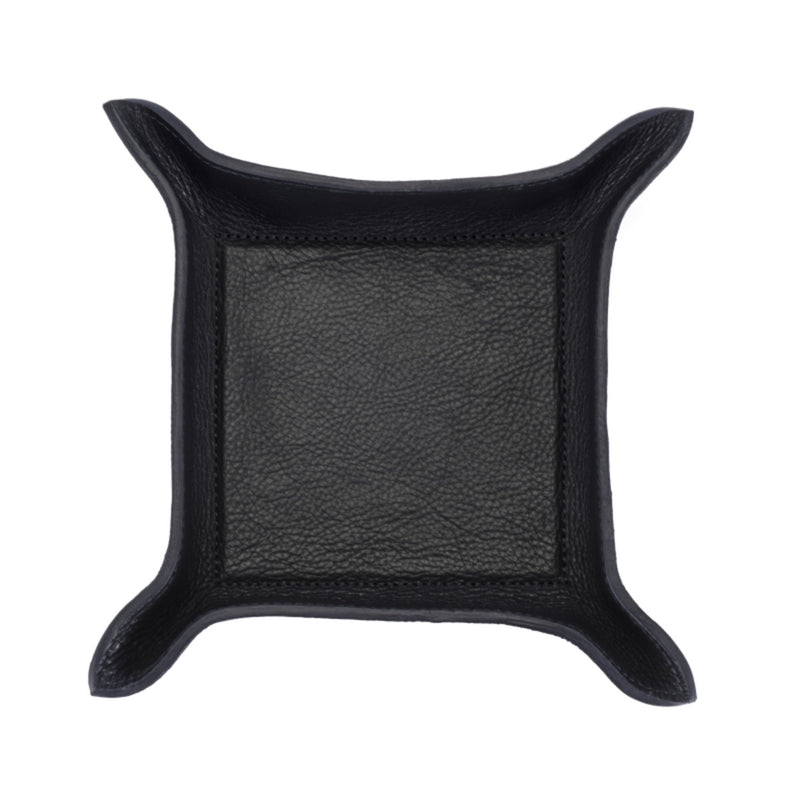 Perry Leather Valet Tray - Black
