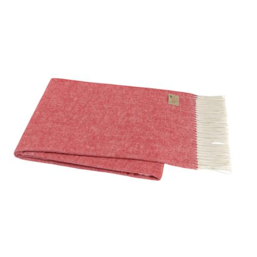 Monogrammed Herringbone Throw Blanket - Red Poppy