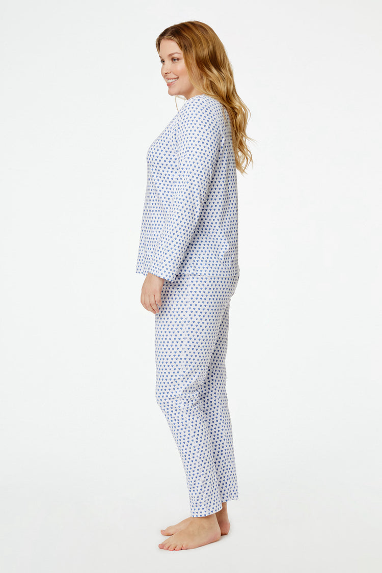 Roller Rabbit Blue Hearts Pajama Set