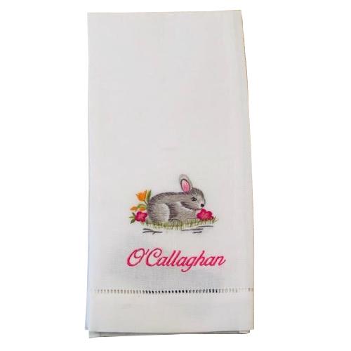 Monogrammed or Personalized Bunny Guest Towel